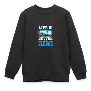 Snowboard Snowboard Vacances snowboard Snowboarders - Sweat Premium enfant bio - noir - Devant - AI Model Kid Female (0cm)