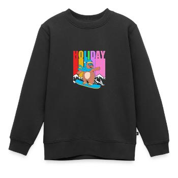 Snowboard Snowboard Vacances snowboard Snowboarders - Sweat Premium enfant bio - noir - Devant - AI Model Kid Female (0cm)