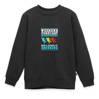 Snowboard Snowboard Vacances snowboard Snowboarders - Sweat Premium enfant bio - noir - Devant - AI Model Kid Female (0cm)