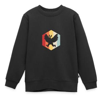 Papillon de nuit - Sweat Premium enfant bio - noir - Devant - AI Model Kid Female (0cm)