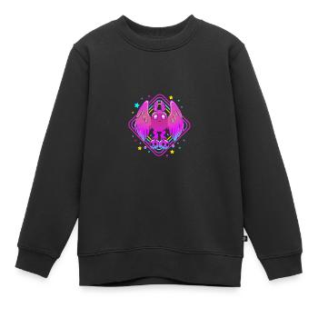 Papillon de nuit - Sweat Premium enfant bio - noir - Devant - AI Model Kid Female (0cm)