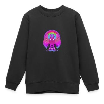 Papillon de nuit - Sweat Premium enfant bio - noir - Devant - AI Model Kid Female (0cm)