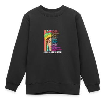 Sternzeichen Steinbock - Kinder Premium Organic Sweatshirt - Schwarz - Vorne - AI Model Kid Female (0cm)