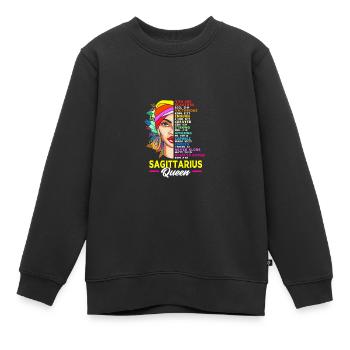 Signe du zodiaque Sagittaire - Sweat Premium enfant bio - noir - Devant - AI Model Kid Female (0cm)