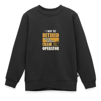 Crane operator crane - Kids Premium Organic Sweatshirt - black - Front - AI Model Kid Female (0cm)