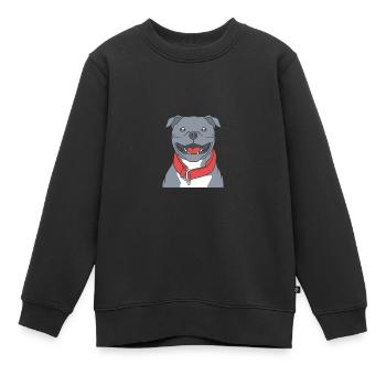 Staffordshire Bullterrier - Kinder Premium Organic Sweatshirt - Schwarz - Vorne - AI Model Kid Female (0cm)