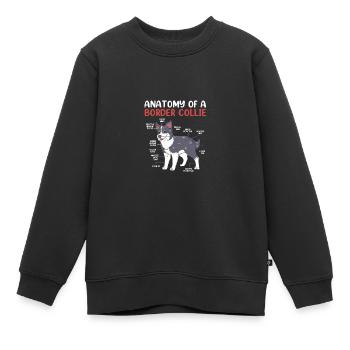 Border Collie - Sweat Premium enfant bio - noir - Devant - AI Model Kid Female (0cm)