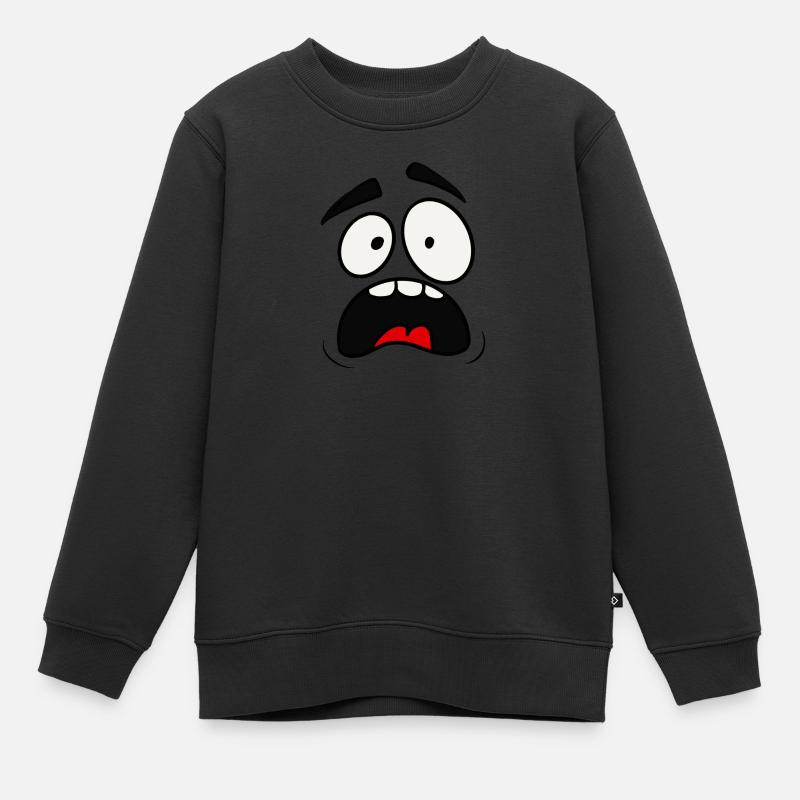 Visage effrayé - Sweat Premium enfant bio - noir