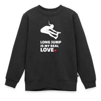 Ich Liebe Weitsprung - Kinder Premium Organic Sweatshirt - Schwarz - Vorne - AI Model Kid Female (0cm)