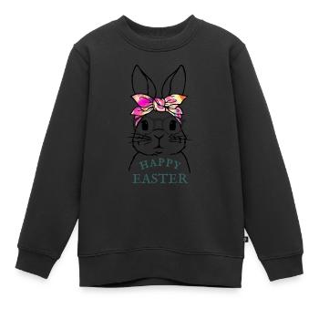 Idées cadeaux de Pâques Joyeuses Pâques chemise - Sweat Premium enfant bio - noir - Devant - AI Model Kid Female (0cm)