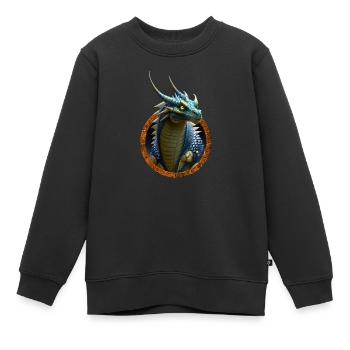 Drache - Kinder Premium Organic Sweatshirt - Schwarz - Vorne - AI Model Kid Female (0cm)