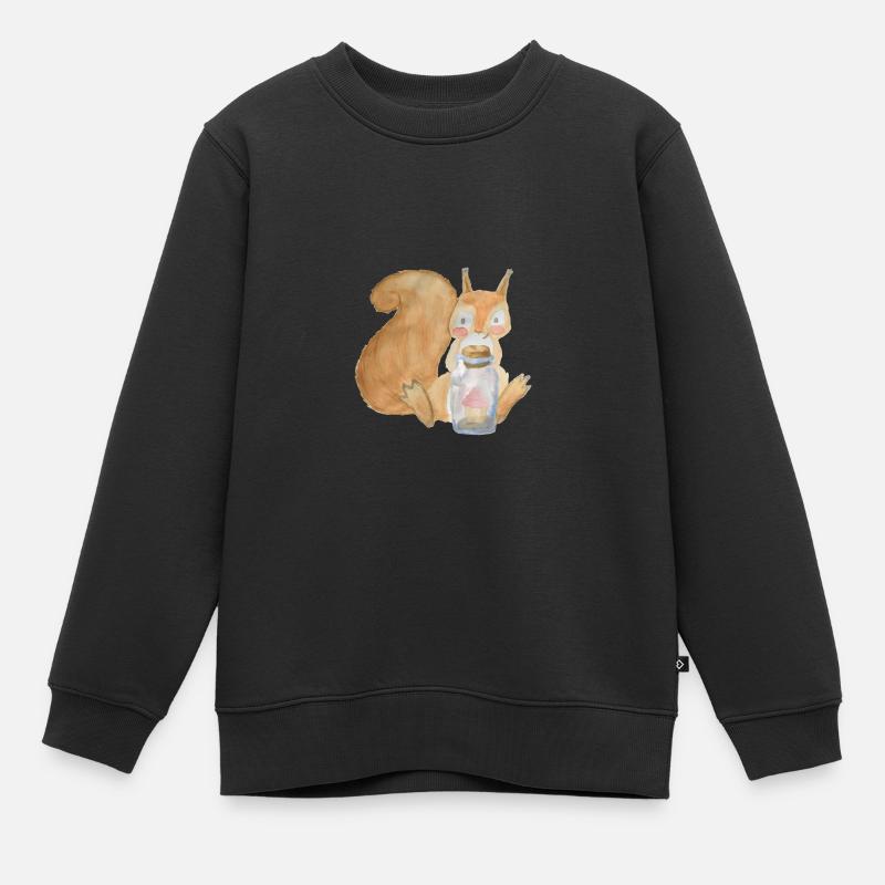 Dein glückliches Eichhörnchen - Kinder Premium Organic Sweatshirt - Schwarz