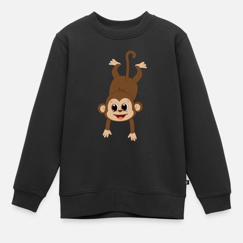 Drôle de singe - Sweat Premium enfant bio - noir