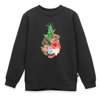 Ananas - Sweat Premium enfant bio - noir - Devant - AI Model Kid Female (0cm)
