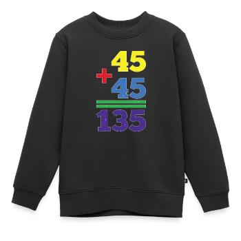 45 + 45 = 135 29 - Kinder Premium Organic Sweatshirt - Schwarz - Vorne - AI Model Kid Female (0cm)