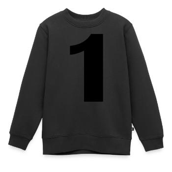 1 - Kinder Premium Organic Sweatshirt - Schwarz - Vorne - AI Model Kid Female (0cm)