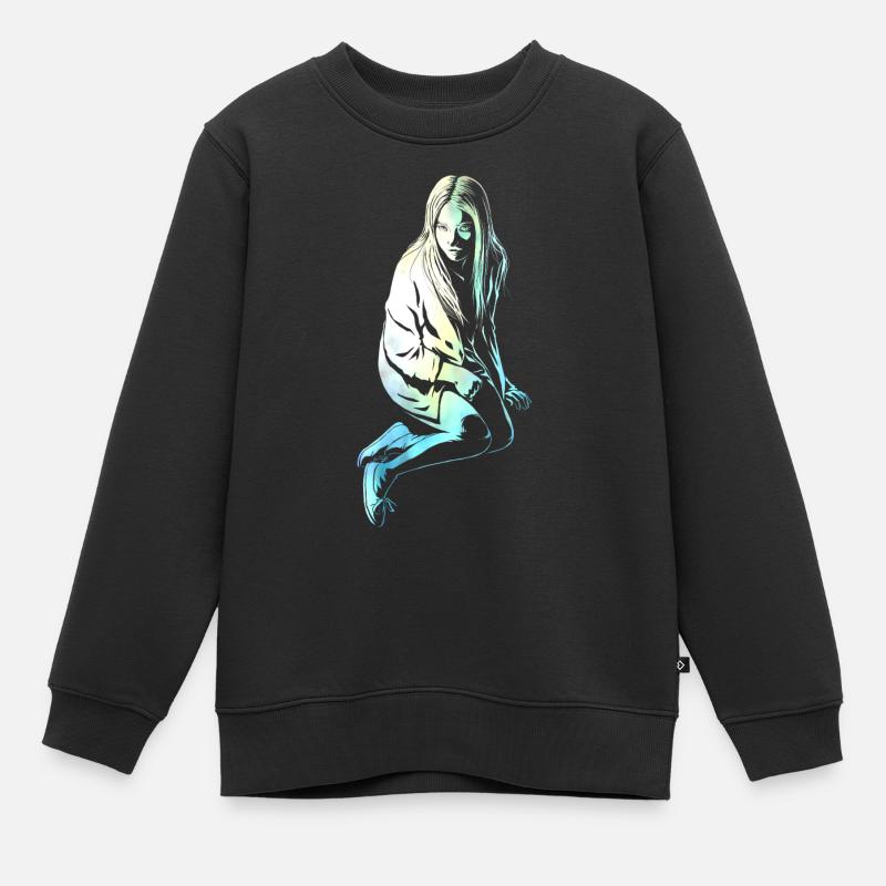 Mädchen aus Licht - Kinder Premium Organic Sweatshirt - Schwarz