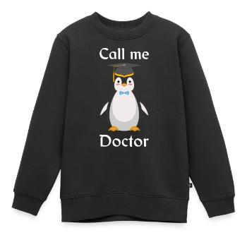 Penguin Doctoral Thesis Degree - Kids Premium Organic Sweatshirt - black - Front - AI Model Kid Female (0cm)