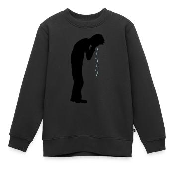 Heulen Tropfen Depression - Kinder Premium Organic Sweatshirt - Schwarz - Vorne - AI Model Kid Female (0cm)