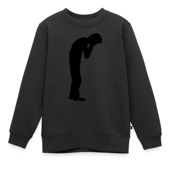 Depression stehend weinen - Kinder Premium Organic Sweatshirt - Schwarz - Vorne - AI Model Kid Female (0cm)