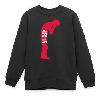 Stehend weinen Depression - Kinder Premium Organic Sweatshirt - Schwarz - Vorne - AI Model Kid Female (0cm)