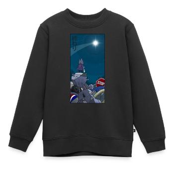 La fin du monde - Sweat Premium enfant bio - noir - Devant - AI Model Kid Female (0cm)
