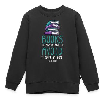 Lesen - Kinder Premium Organic Sweatshirt - Schwarz - Vorne - AI Model Kid Female (0cm)
