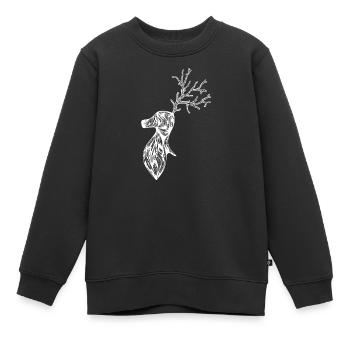 Hirsch - Kinder Premium Organic Sweatshirt - Schwarz - Vorne - AI Model Kid Female (0cm)