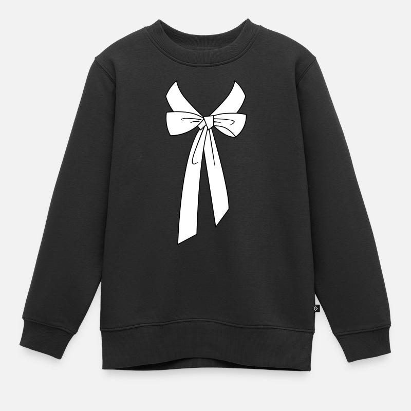 Hemdkragen mit Schleife - Kinder Premium Organic Sweatshirt - Schwarz