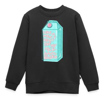 Plant milk drôle de dicton pour les végétaliens - Sweat Premium enfant bio - noir - Devant - AI Model Kid Female (0cm)