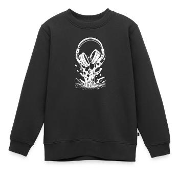 Kopfhörer mit Tropfen und Spritzern - Kinder Premium Organic Sweatshirt - Schwarz - Vorne - AI Model Kid Female (0cm)