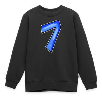 Number 7 Number - Kids Premium Organic Sweatshirt - black - Front - AI Model Kid Female (0cm)
