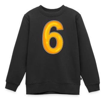Number 6 Number - Kids Premium Organic Sweatshirt - black - Front - AI Model Kid Female (0cm)