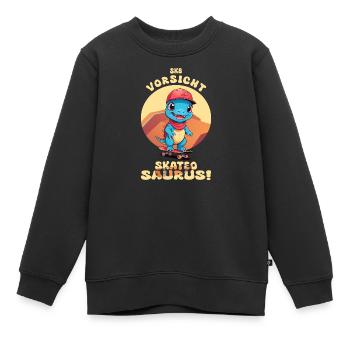 Méfiez-vous du Skateosaurus - Sweat Premium enfant bio - noir - Devant - AI Model Kid Female (0cm)