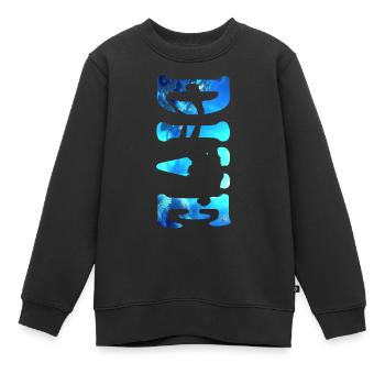 DIVE - Kids Premium Organic Sweatshirt - black - Front - AI Model Kid Female (0cm)
