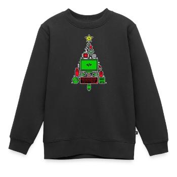Développeur de scripts de débogage de code Computer Geek - Sweat Premium enfant bio - noir - Devant - AI Model Kid Female (0cm)