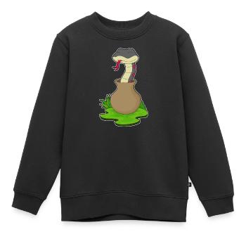 Schlange Vase - Kinder Premium Organic Sweatshirt - Schwarz - Vorne - AI Model Kid Female (0cm)
