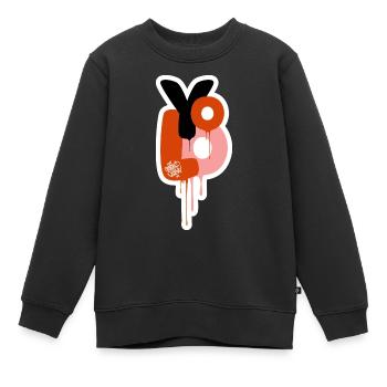 Yolo tu ne vis qu’une fois - Graffiti Styles - Sweat Premium enfant bio - noir - Devant - AI Model Kid Female (0cm)