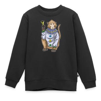 Affe Clown Clown-Hupe - Kinder Premium Organic Sweatshirt - Schwarz - Vorne - AI Model Kid Female (0cm)