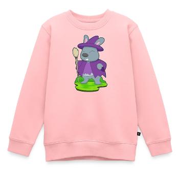 Hase Hexe Besen - Kinder Premium Organic Sweatshirt - Rosa - Vorne - AI Model Kid Female (0cm)