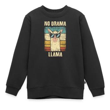 Kein Drama Lama Lustiger Jahrgang - Kinder Premium Organic Sweatshirt - Schwarz - Vorne - AI Model Kid Female (0cm)