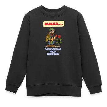 Die Rose hat mich gebissen - Kinder Premium Organic Sweatshirt - Schwarz - Vorne - AI Model Kid Female (0cm)