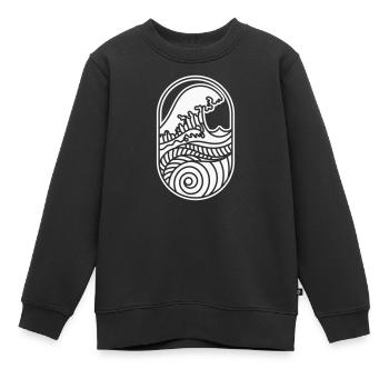 Votre nouvelle vague – Côte, soleil et ambiance surf - Sweat Premium enfant bio - noir - Devant - AI Model Kid Female (0cm)