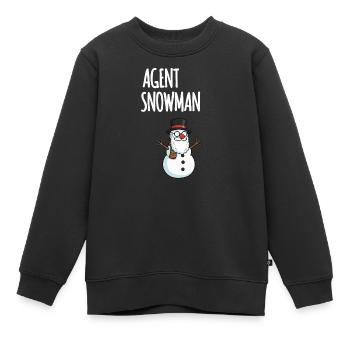 Agent Snowman - Kinder Premium Organic Sweatshirt - Schwarz - Vorne - AI Model Kid Female (0cm)