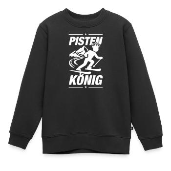 Pisten König Ski Lustig - Kinder Premium Organic Sweatshirt - Schwarz - Vorne - AI Model Kid Female (0cm)