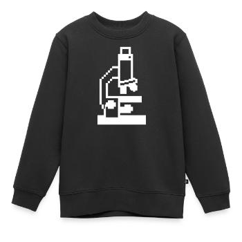 Pixel Mikroskop 8-Bit Labor - Kinder Premium Organic Sweatshirt - Schwarz - Vorne - AI Model Kid Female (0cm)