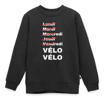 week-end vélo - Sweat Premium enfant bio - noir - Devant - AI Model Kid Female (0cm)