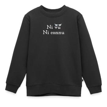 NI VU NI CONNU - Sweat Premium enfant bio - noir - Devant - AI Model Kid Female (0cm)
