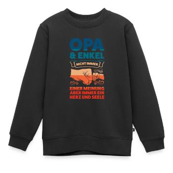 Opa & Enkel Familie Enkel Geschenk - Kinder Premium Organic Sweatshirt - Schwarz - Vorne - AI Model Kid Female (0cm)