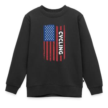 Sport Us Drapeau Cyclisme - Sweat Premium enfant bio - noir - Devant - AI Model Kid Female (0cm)